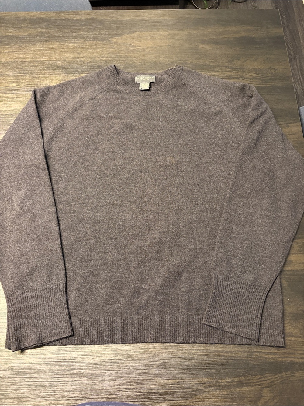 Banana Republic Gray 80% Wool Blend Crewneck Sweater Sz Men’s Large